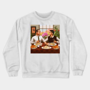 Mixed Race Gay Couple Thanksgiving Dinner Crewneck Sweatshirt